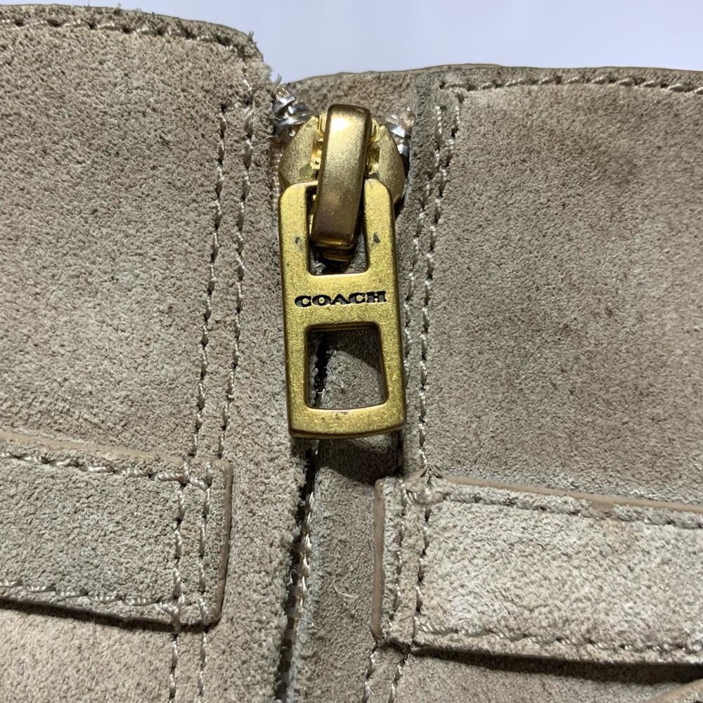 Coach Chrystie Suede Ankle Boots with Gold Buckle - Picture 8 of 16